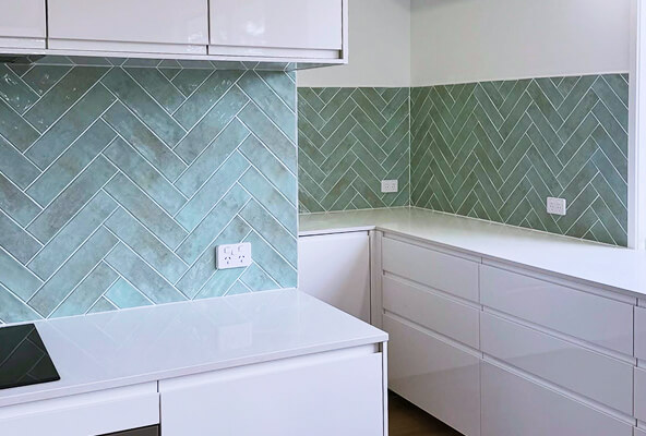 Central Coast tiling work in kitchen